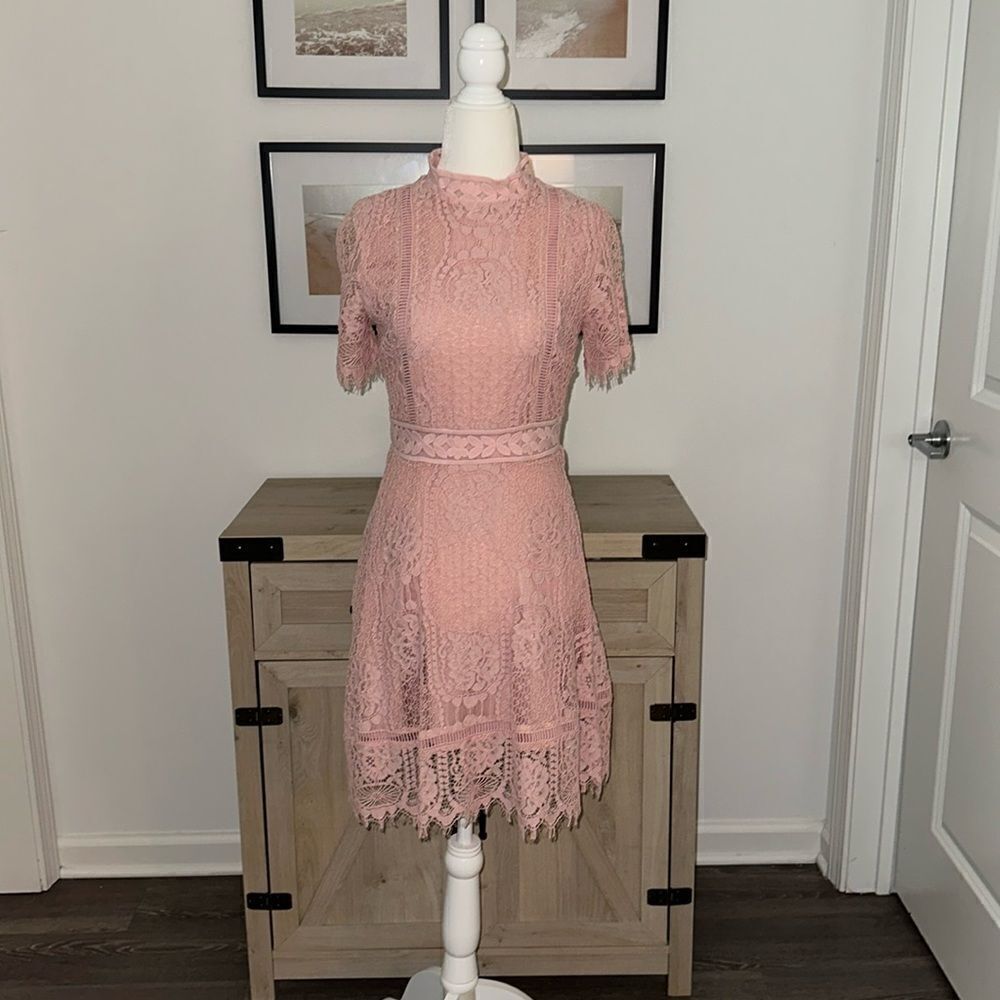 BB Dakota Lace Fit and Flare Dress